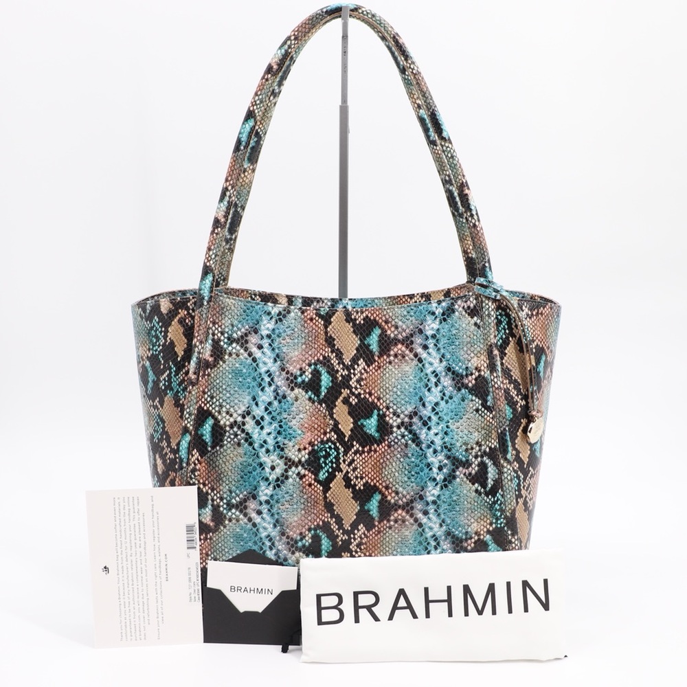 Brand New Brahmin Bailee Embossed Leather Carryall Satchel - Picture 2 of 12